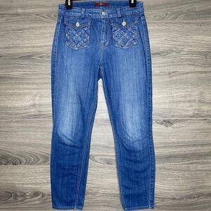 7 For All Mankind Lattice Pocket Ankle Jeans 26